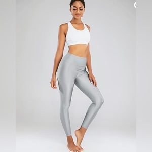 NWT High-waisted Silver Leggings sz XL